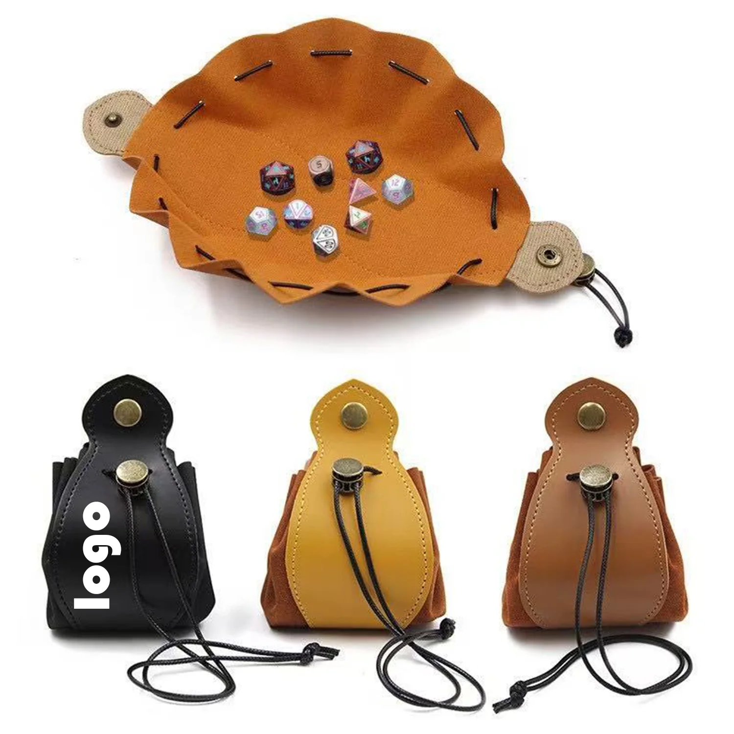 Premium Leather Dice Storage Pouch