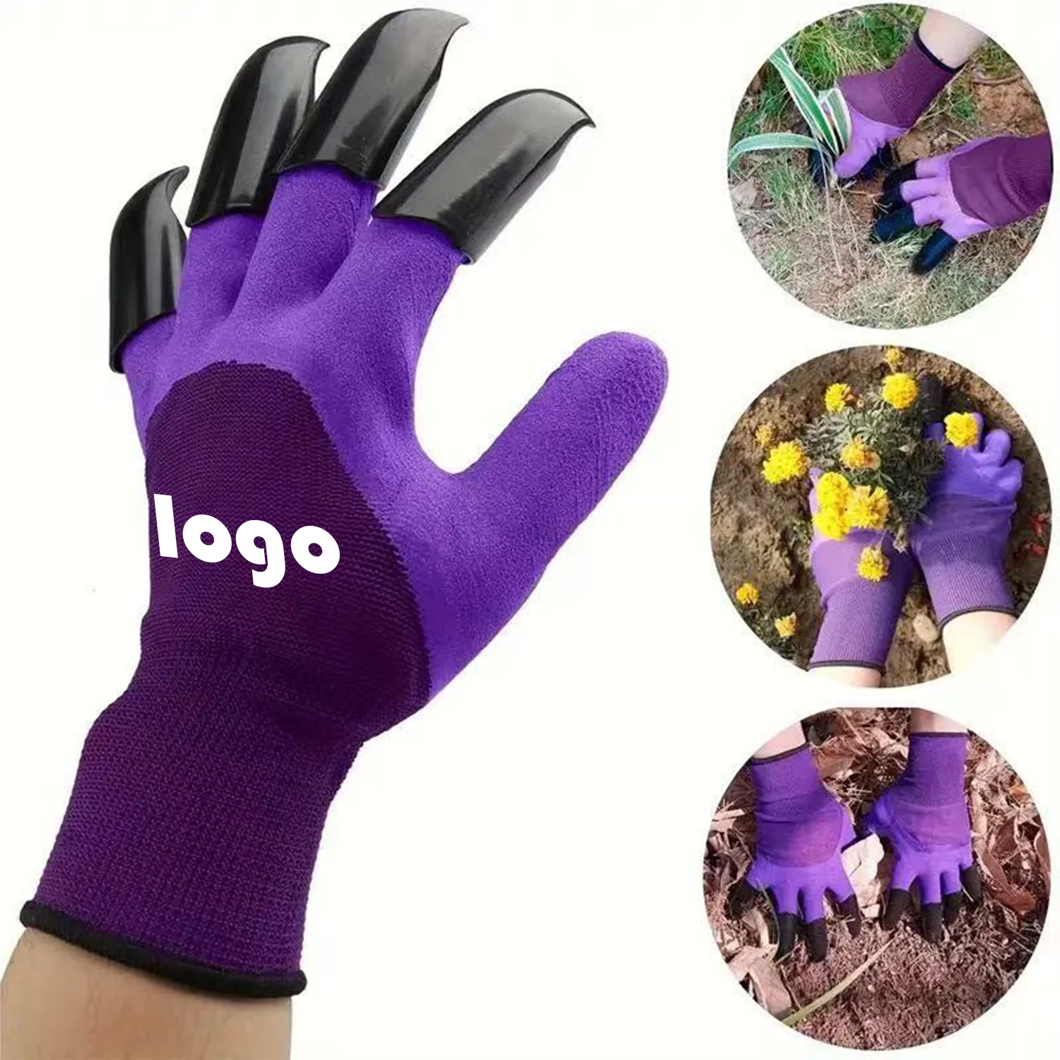 Heavy Duty Rubber Garden Gloves with Non-Slip Grip