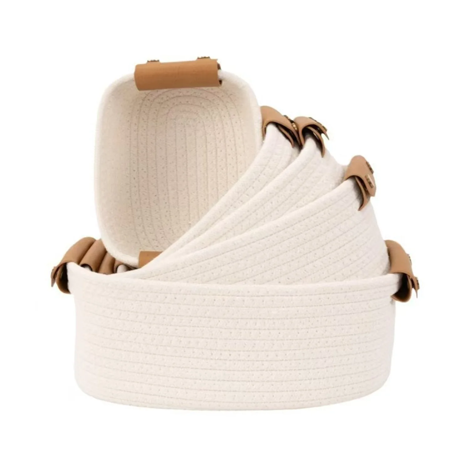 5 Piece Cotton Rope Storage Baskets Set alternate view